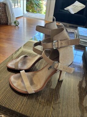 Ann Demeulemeester Nude Leather Strappy Heels